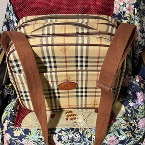 Burberry Beige and Brown Plaid Backpack